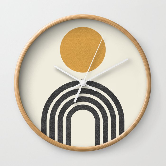 Mid century modern gold Wall Clock by MoonlightPrint Society6
