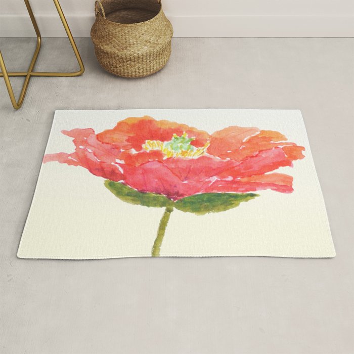 red poppy Rug by Color and Color Society6
