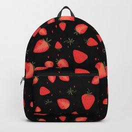 Strawberry Vintage Fruit Pattern Backpack | Strawberry, Sweet, Patterns, Food, Healthy, Graphicdesign, Colorful, Organic, Vegetable, Cute 