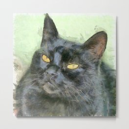 Black Cat Metal Print | Drawing, Witchescat, Cat, Kitty, Sketch, Kitten, Animal, Catowner, Pet, Catlover 