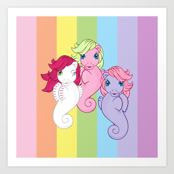 G1 My Little Pony Sea Ponies Art Print By Gertee Society6