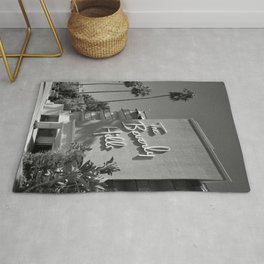 Beverly Hills Hotel, California black and white photograph / black and white photography Rug | Photo, California, Glamour, Beverlyhillshotel, Hollywood, Black And White, Curated, Celebrity, Mulhollanddrive, Sunsetboulevard 
