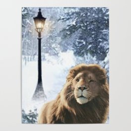 Aslan and the Lamppost Poster