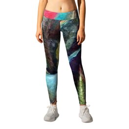 WESTERN BLUE AGAVE ABSTRACT "SHIP OF THE DESERT" Leggings | Desertart, Abstract, Digital Manipulation, Cactiart, Nature, Colored Pencil, Officeart, Desertagaves, Bluecactus, Drawing 