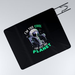 Too Cool For Just One Planet - Funny Quote Astronaut Galaxy Gift  Picnic Blanket