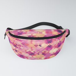 Rustic Peach And Orange Checkered Pattern Fanny Pack
