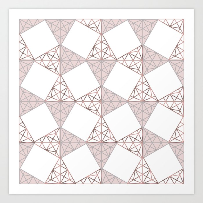 Pink And White Abstract Minimal Geometric Pattern Background Art