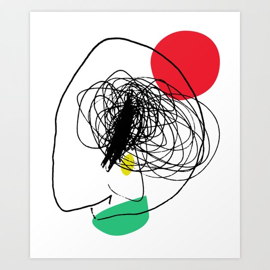 Sad Clown Abstract Minimalist Design Print Art Print By Zitruss