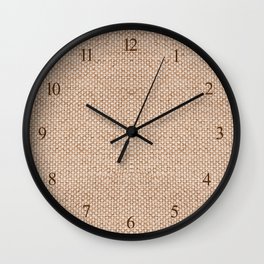 Beige flax cloth texture abstract Wall Clock | Burlap, Linen, Texture, Photo, Textile, Macro, Jute, Flax, Brown, Drapery 