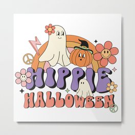 Hippie halloween Metal Print | Ghoststicker, Vinyldecal, Vinylsticker, Spookysticker, Graphicdesign, Sticker, Spooky, Ghost, Spookyseason, Boocrew 