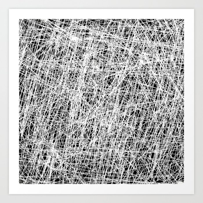 Web Of Confusion Black And White Abstract Painting Art Print By