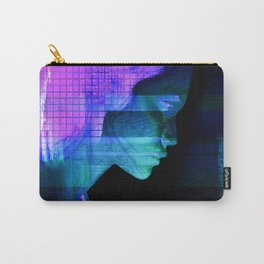 KLÔ Carry-All Pouch | Glow, Pink, Vapowave, Digialart, Vector, Graphicdesign, Glitch, Cool, Potrait, Girl 