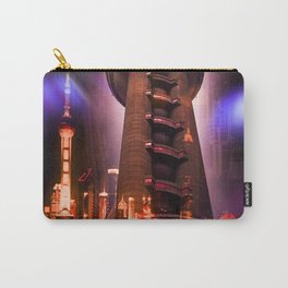 Full moon - Fascination Blood moon over Shanghai Carry-All Pouch | Architecture, China, Painting, Sanghai, Imagination, Art, Typography, Skyline, Moon, Asien 
