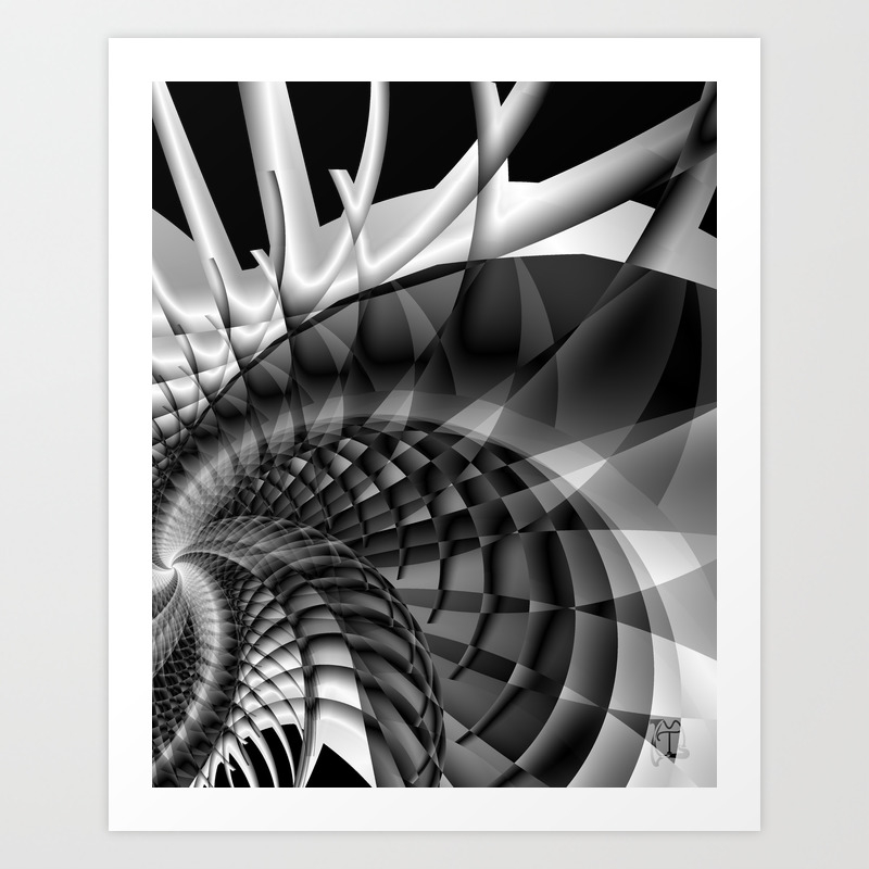 Architecture 101 Fractal Spiral Structure Black White Art Print By Fallenangelbrass Society6,Colorful Cat Wallpaper Photo