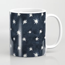 Midnight Starlet Coffee Mug | Stencil, Pattern, Sky, Digital, Star, Stars, Acrylic, Midnight, Black And White, Illustration 