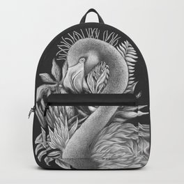 Flamingo Design Backpack | Acrylic, Birdsketch, Birdart, Tropicalbird, Flamingodesign, Tropicalpainting, Flamingoandflowers, Birdsart, Flamingopainting, Blackandwhitebird 