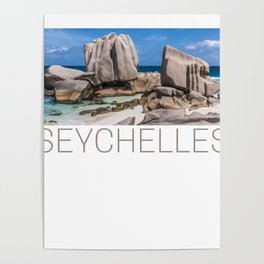 Seychelles beach on La Digue Poster