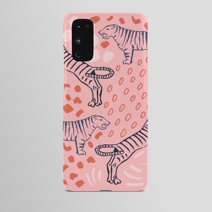 Tiger Print Android Case | Drawing, Tiger, Tigers, Animals, Animal-print, Leopard, Tropical, Pink, Blush, Orange