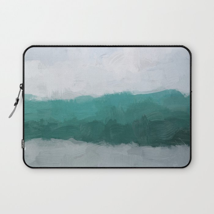 Aqua Teal Turquoise Sky Blue White Gray Abstract Wall Art