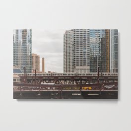 LaSalle Street - Chicago Photography Metal Print | Photo, Eltrain, Urban, Chicagowallart, Chicagoeltrain, Cityscape, Chicagoriver, Neutral, Chicagophotography, Architecture 