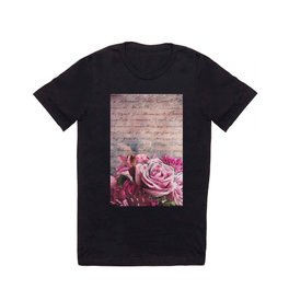 the bouquet T Shirt | Digitalmanipulation, Abstract, Frenchscript, Macro, Typography, Rosesmums, Floralfloraflowers, Photo, Peruvianlilies, Digital 