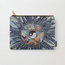 All Tribes Heed the Call Carry-All Pouch | Buddhist, Pagan, Illustration, Concept, Yinyang, Spirituality, Digital, Vintage, Drawing, Raven 