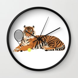 Tennis Tiger Wall Clock | Lsu, Mizzou, Towson, Princeton, Painting, Campbellsville, Easttexasbaptist, Eastcentral, Tigers, Benedict 