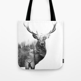 Deer in the woods Tote Bag