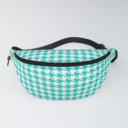 PreppyPatterns™ - Modern Houndstooth - Turquoise and White Fanny Pack