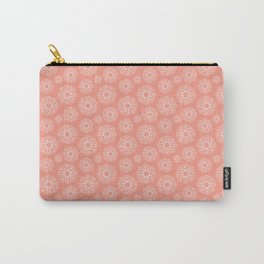 Ketch Cay . Coral Carry-All Pouch | Coral, Stamped, Bold, Geometric, Drawing, Burst, Circle, Vibrant, Pink, Coastal 