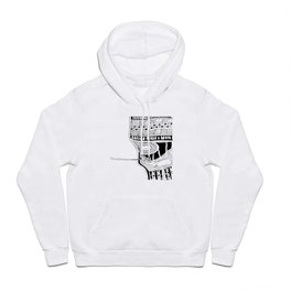 Tongue Hoody | Comic, Vector, Black and White, Abstract 