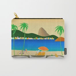 COPACANABA SIDEWALK Carry-All Pouch | Sidewalk, Seaside, Tourism, Ocean, Painting, Love, Vacation, Riodejaneiro, Bicycle, Summer 