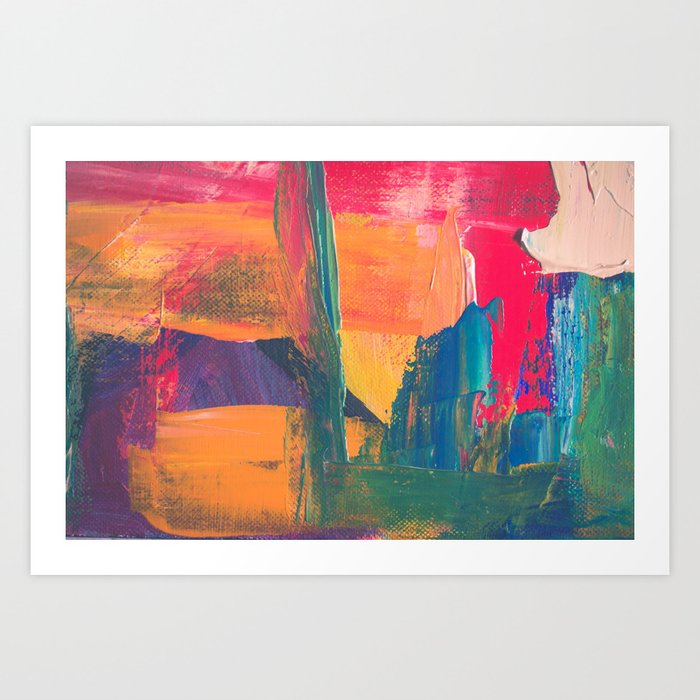 Abstract Art Colorful Vibrant Strong Brush Strokes Art Print By Moonfluff Society6