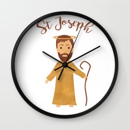 St. Joseph's Day Mass Wall Clock | Religiousdecoration, Christmas, Cartoon, Stjosephday, Joseph, Christian, Graphicdesign, Mass, Digital, Watercolor 