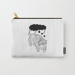 I Hate My Brain (No Text) Carry-All Pouch | Cartoon, Emoji, Drawing, Penandink, Cat, Comic, Cartoons, Digital, Inkdrawing, Loveamongthelampreys 