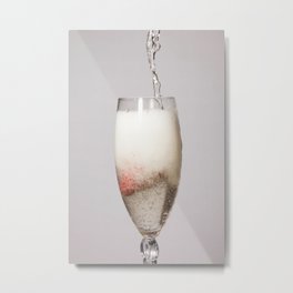 Champagne poured over a strawberry Metal Print | Sparkeling, Sweet, Pouring, Glass, Fancy, Booze, Champagne, Drinking, Poured, Pour 