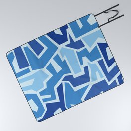 Geometric Blue Picnic Blanket