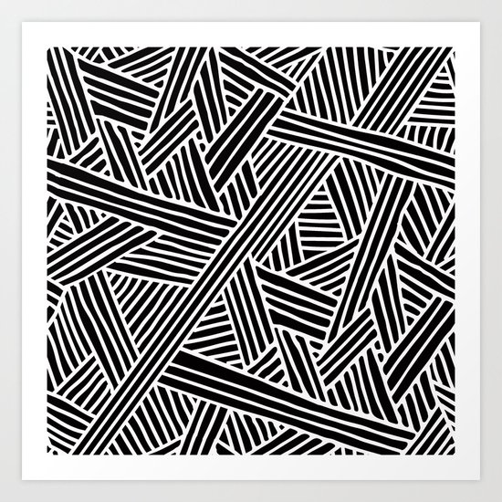 Abstract Black White Lines And Triangles Pattern Mix And Match