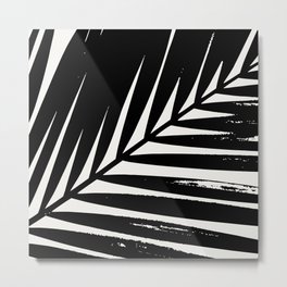 Palm Leaf Silhouette Metal Print | Silhouette, Graphicdesign, Digital, Exotic, Summer, Other, Black and White, Black, Minimalst, Tropical 