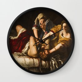 Judith Slaying Holofernes by Artemisia Gentileschi Wall Clock | Bible, Renaissance, Artemisia, Italy, Bibilical, History, Gentileschi, Baroque, Feminist, Head 