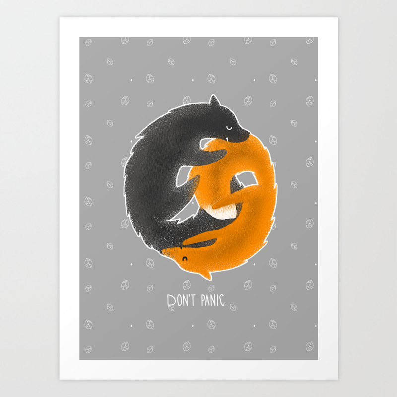 Wolf And Fox Yin And Yang Art Print By Misori Society6