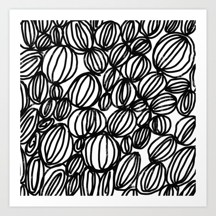 Loop Black And White Minimalist Abstract Painting Mark Making Art