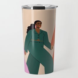 Together We Rise Travel Mug | Girl, Empowerment, Graphic, Curated, Design, Feminism, Drawing, Power, Colorful, Digital 