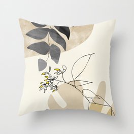 leaves minimal shapes abstract Throw Pillow