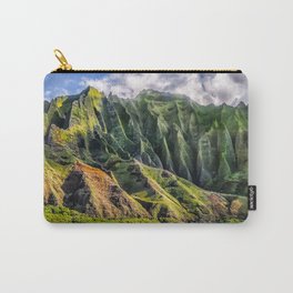 Na' Pali Spires, Kauai, Hawaii Carry-All Pouch | Color, Hawaii, Scenic, Mountain, Blue, Mountains, Photo, Kauai, Turquoise, Sceniclandscape 