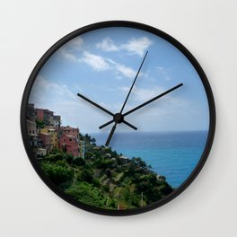 Views from the Cinque Terre Wall Clock | Cinqueterre, Photo, Italiancoastline, Hillsmeetthesea, Italianvillage, Bluesky, Digital, Village, Color, Italiantown 