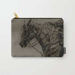 Work Ethic Carry-All Pouch | Vintage, Horse, Cowboy, Mustang, Digital Manipulation, Horses, Quarterhorse, Palomino, Digital, Black And White 