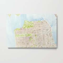 San Francisco CA City Map  Metal Print | Oakland, Sanfrancisco, Map, Colorful, California, Architecture, Landscape, Retro, Citymap, Siliconvalley 