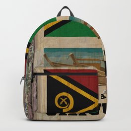 make a journey to Vanuatu Backpack | Tourism, Flag, Iceland, Retro, Vintage, Journey, Graphicdesign, City, Vanuatu, Portvila 