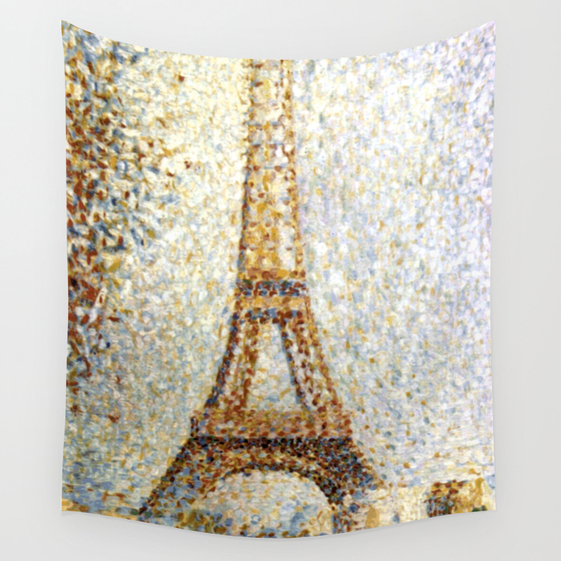 Georges Seurat Eiffel Tower Pointillism Wall Tapestry By Pdpress